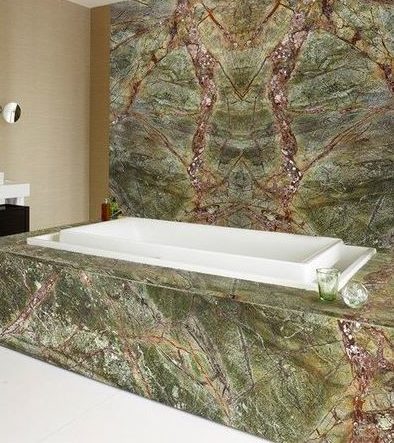 Rain Forest Green Marble Bathtub